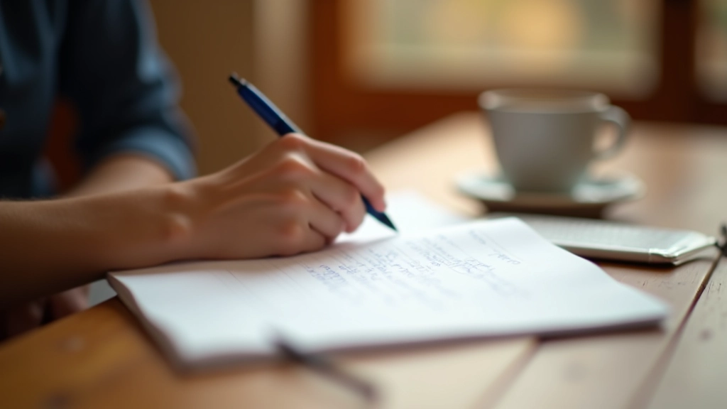 Cuaderno con notas escritas a mano sobre ideas de contraseñas seguras en una mesa de madera